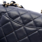 Chanel Shoulder Bag Quilted 2-Way Navy Lambskin Small Flap Chain — view 9
