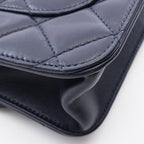 Chanel Shoulder Bag Quilted 2-Way Navy Lambskin Small Flap Chain — view 7