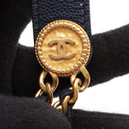 Chanel Shoulder Bag Quilted Navy Caviar Leather Chain Wallet — view 9
