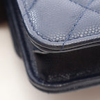 Chanel Shoulder Bag Quilted Navy Caviar Leather Chain Wallet — view 8