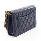 Chanel Shoulder Bag Quilted Navy Caviar Leather Chain Wallet — view 2