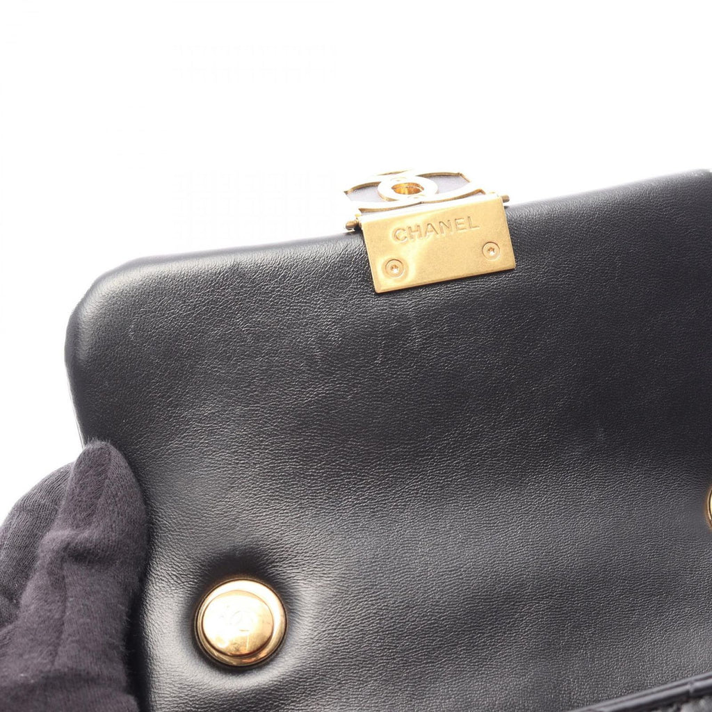 Chanel Shoulder Bag Quilted Small Flap Black Lambskin Chain — view 6