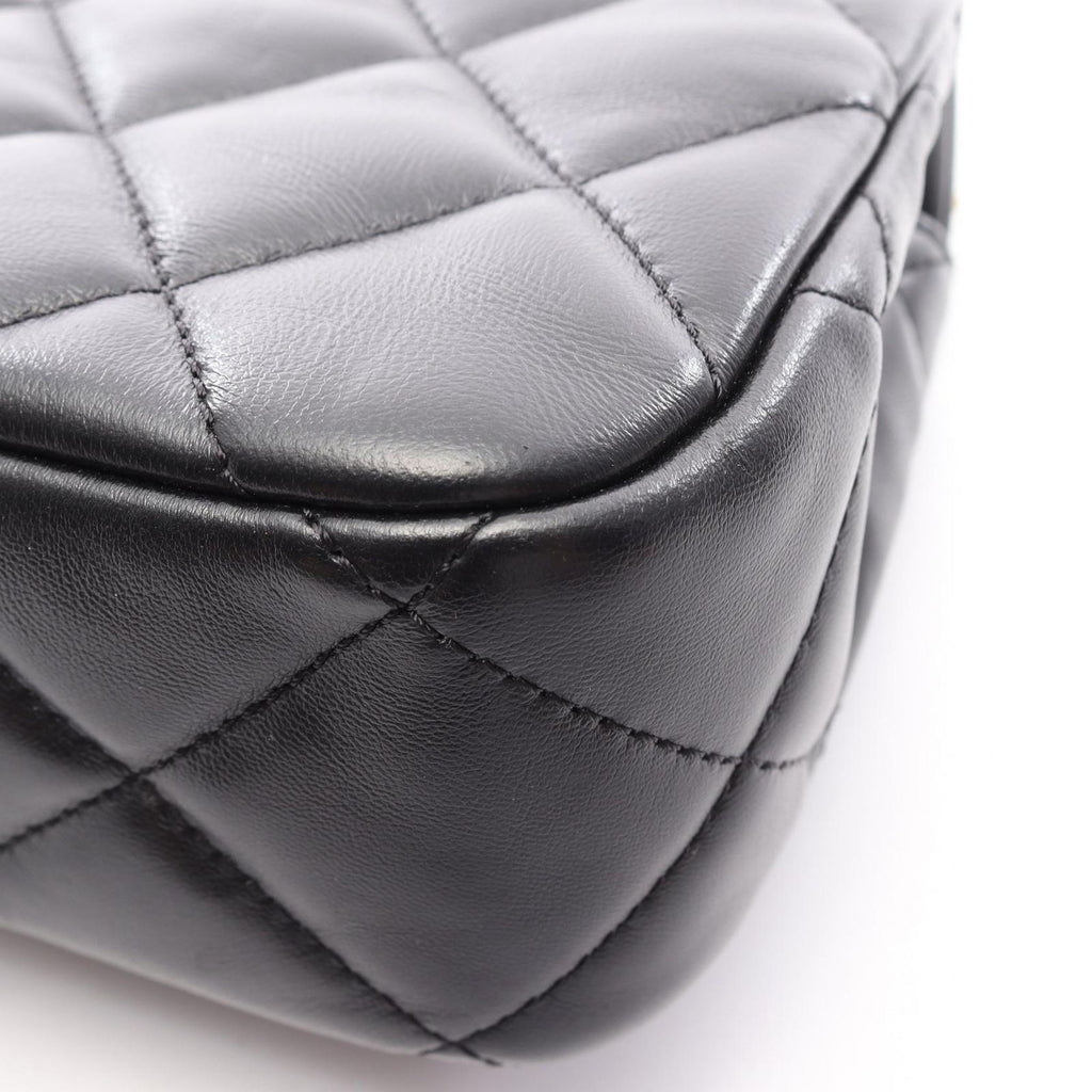 Chanel Shoulder Bag Quilted Small Flap Black Lambskin Chain — view 8