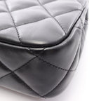 Chanel Shoulder Bag Quilted Small Flap Black Lambskin Chain — view 8
