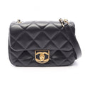 Chanel Shoulder Bag Quilted Small Flap Black Lambskin Chain