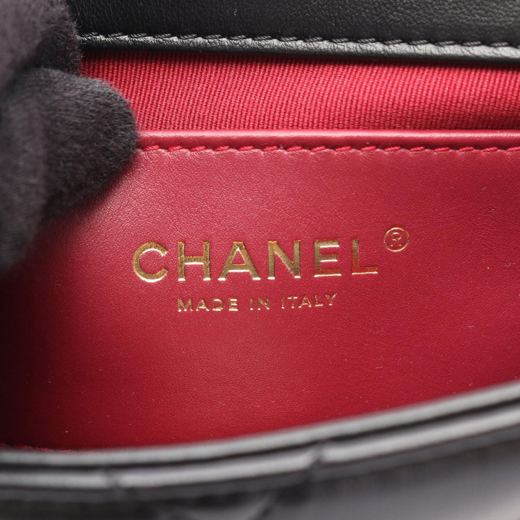 Chanel Shoulder Bag Quilted Small Flap Black Lambskin Chain — view 4