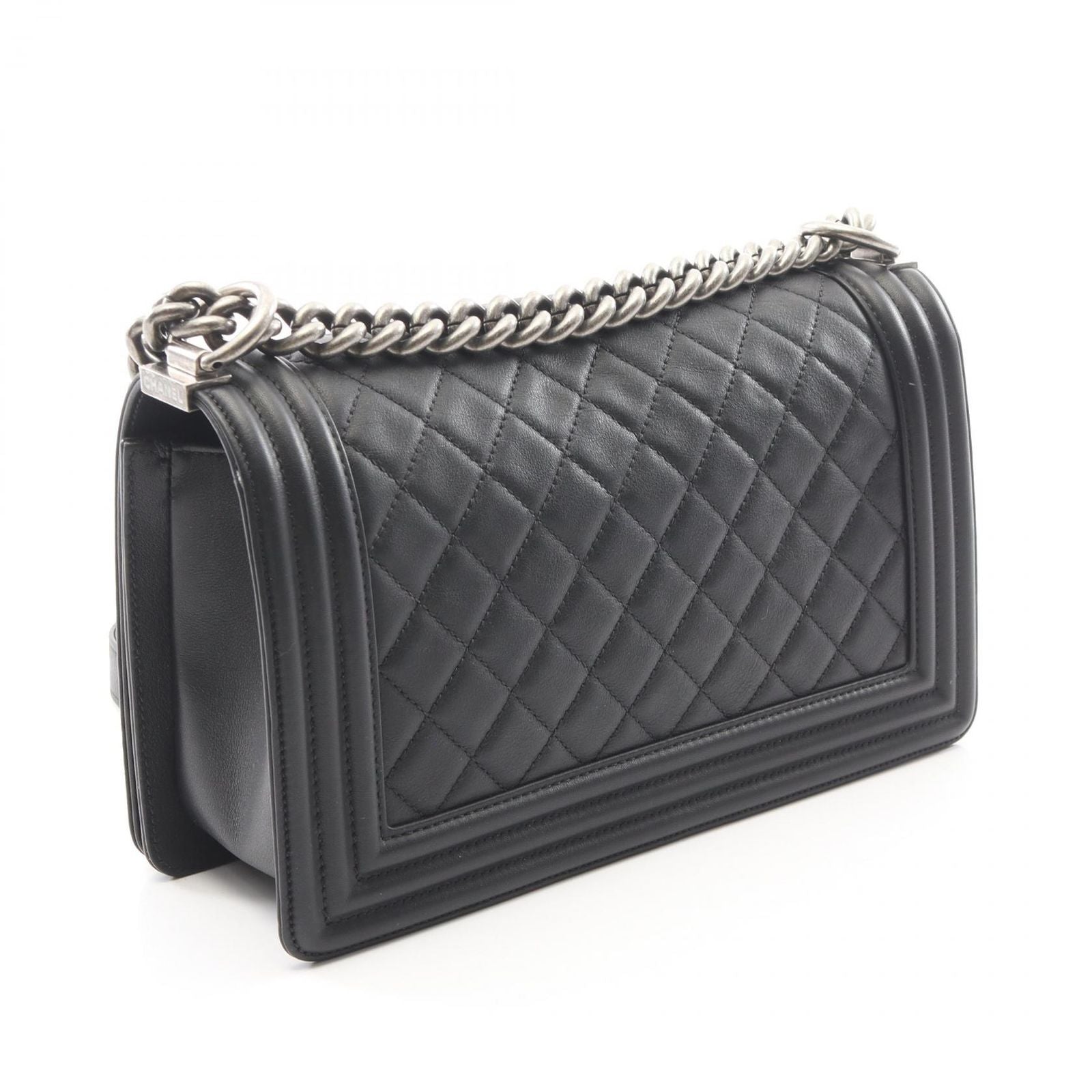 Chanel Shoulder Bag Boy Black Lambskin Boy Chain — view 2