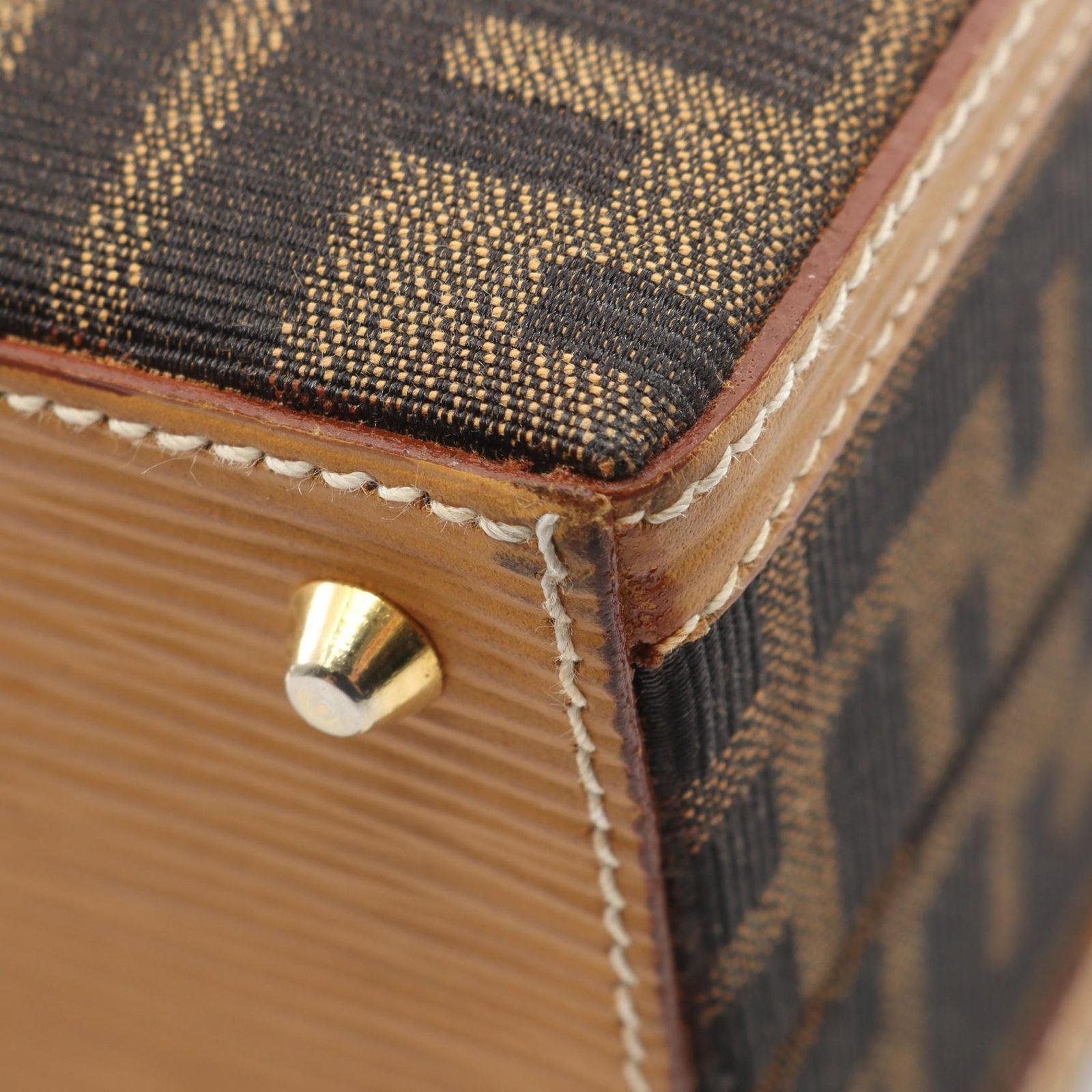 Fendi Handbag Zucca 2-Way Brown Canvas Leather — view 5