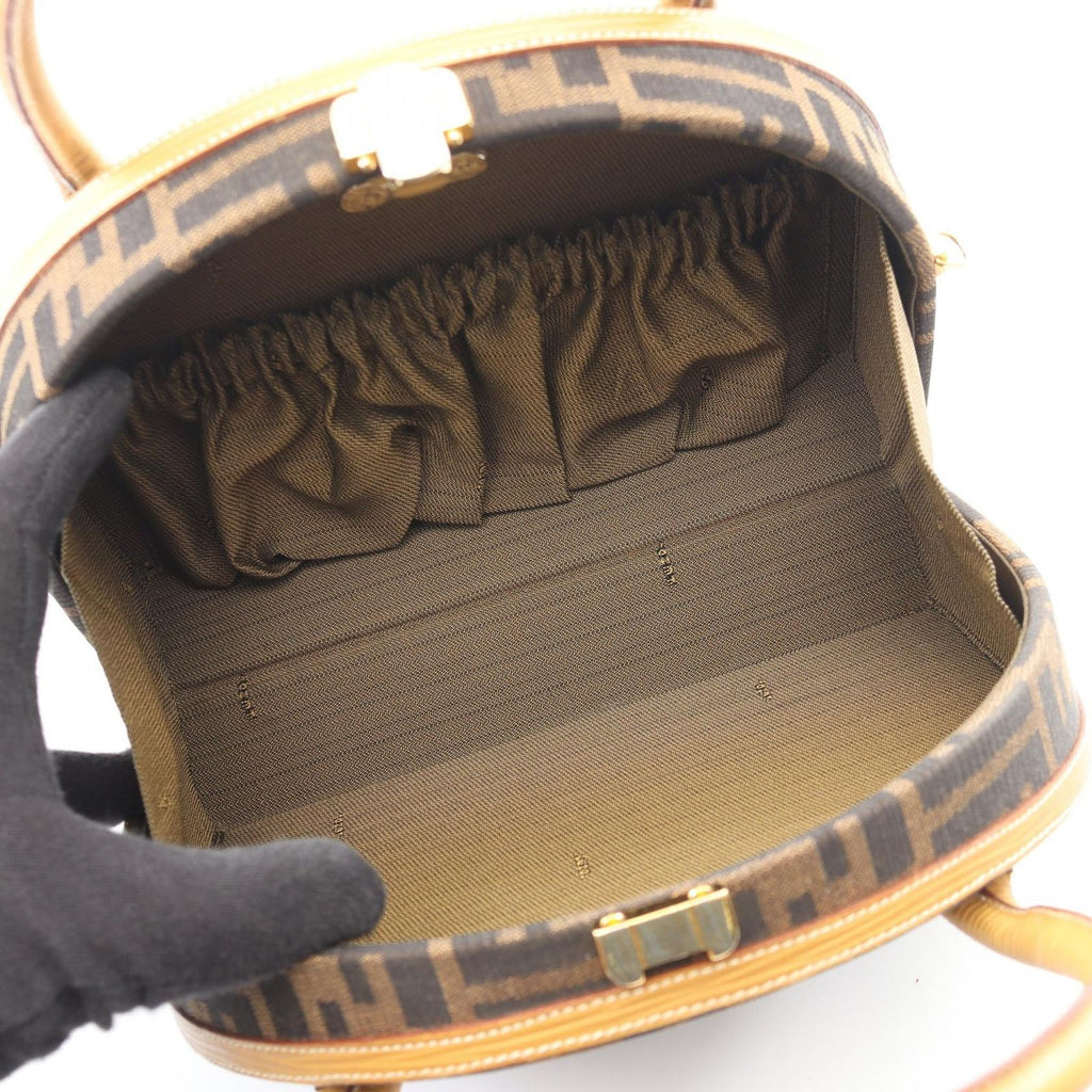 Fendi Handbag Zucca 2-Way Brown Canvas Leather — view 3