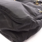 Prada Shoulder Bag Tessuto Saffian Black Nylon Saffiano Leather — view 5