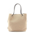 Gucci Tote Diamante Beige Brown Canvas Leather Dimante