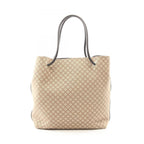 Gucci Tote Diamante Beige Brown Canvas Leather Dimante