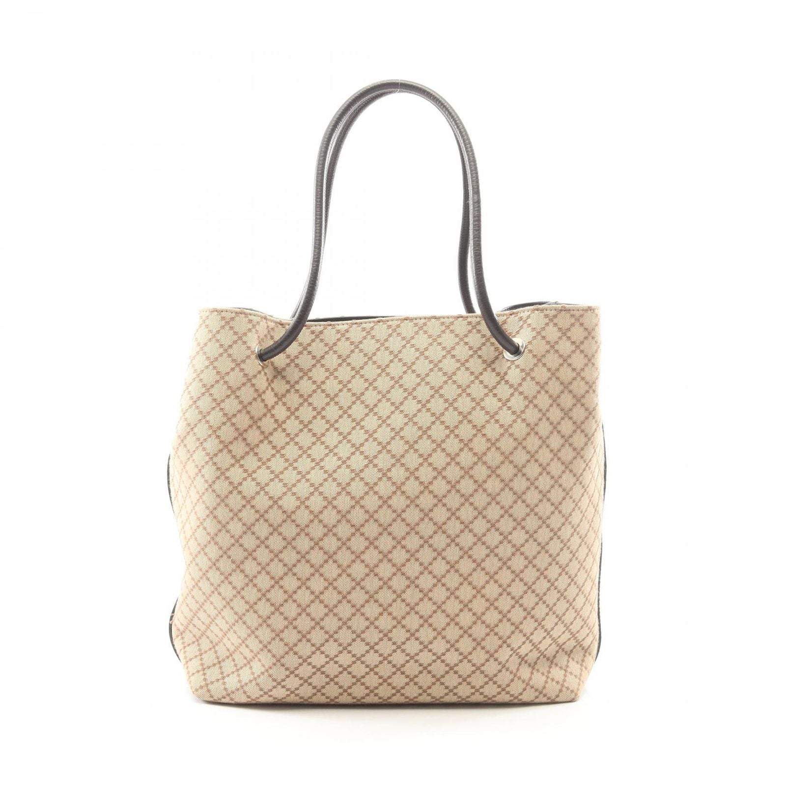 Gucci Tote Diamante Beige Brown Canvas Leather Dimante