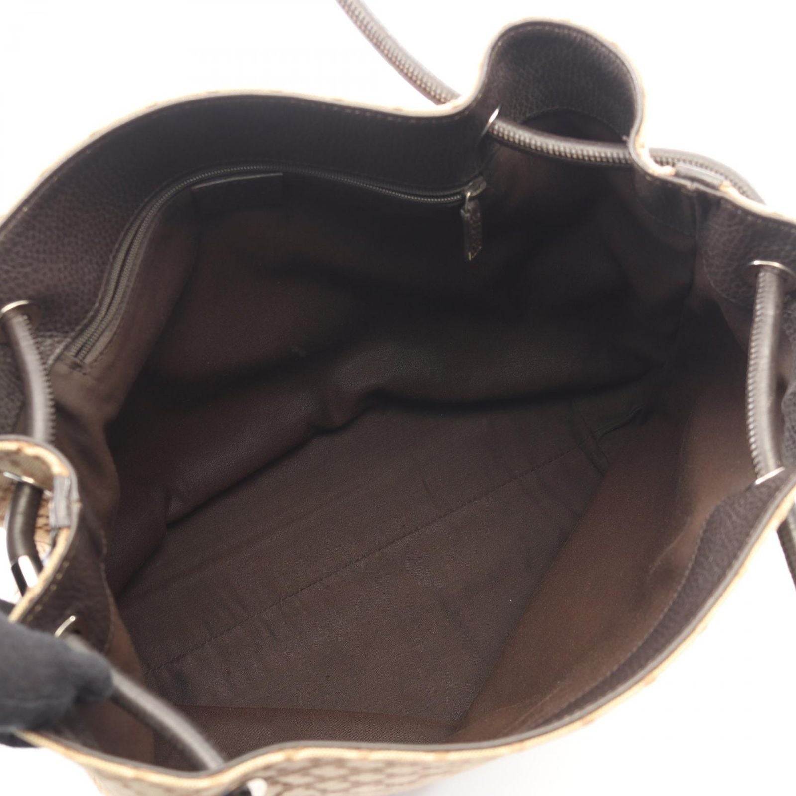 Gucci Tote Diamante Beige Brown Canvas Leather Dimante — view 3