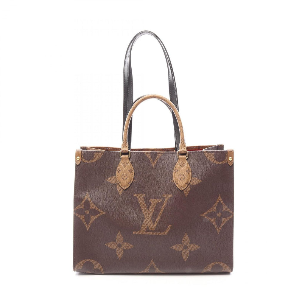 Louis Vuitton Tote On The Go MM Monogram Giant Reverse Canvas Leather