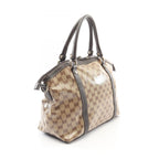 Gucci Tote Interlocking GG Crystal Way Beige Brown Canvas Leather Abbey 2-Way — view 2