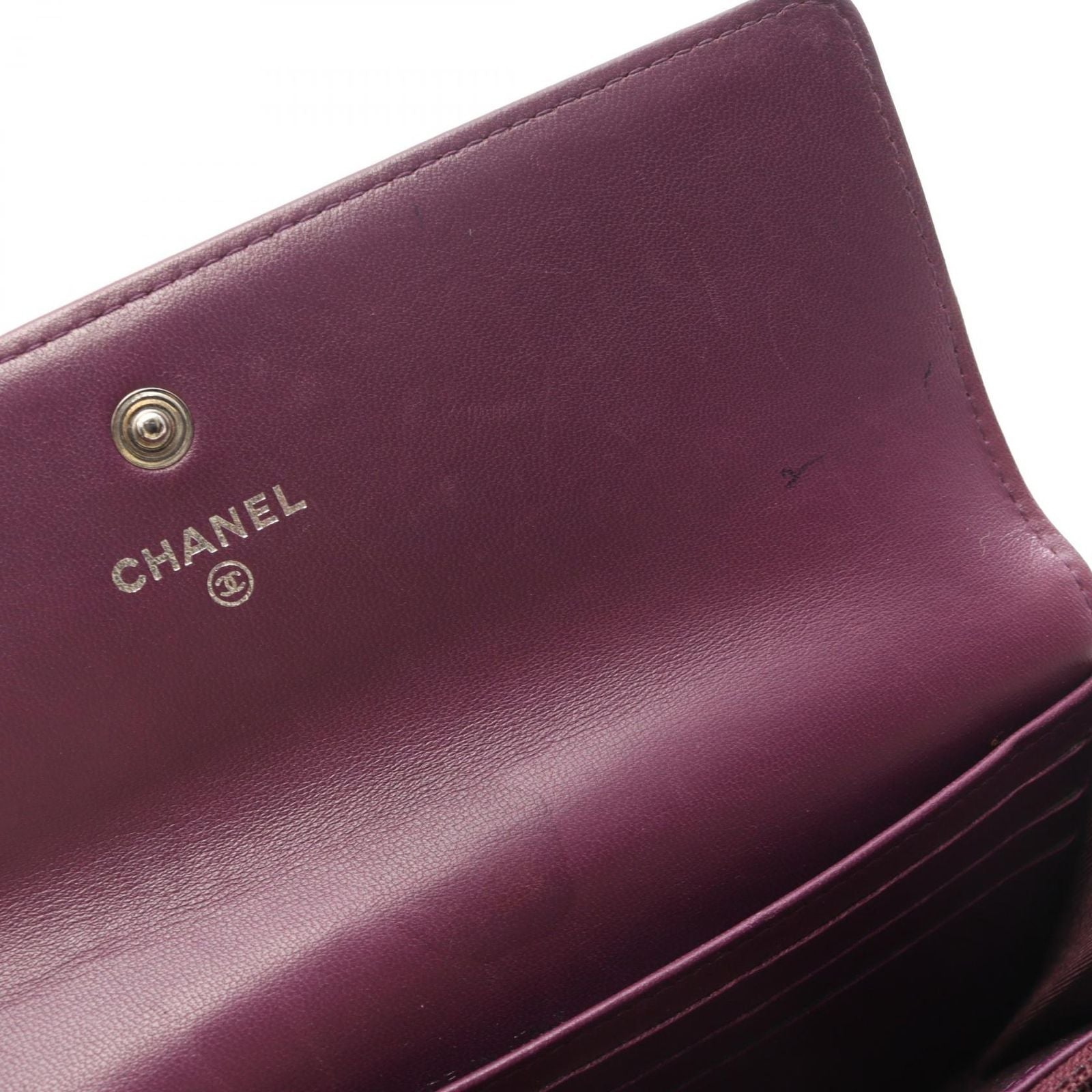 Chanel Bifold Wallet Boy Purple Lambskin Boy — view 7