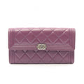 Chanel Bifold Wallet Boy Purple Lambskin Boy