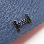 Hermes Bifold Wallet Bearn Souffle Verso Blue Brighton Capucines Leather — view 8