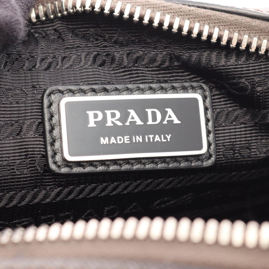 Prada Shoulder Bag Dark Gray Saffiano Leather Triangle Logo — view 4