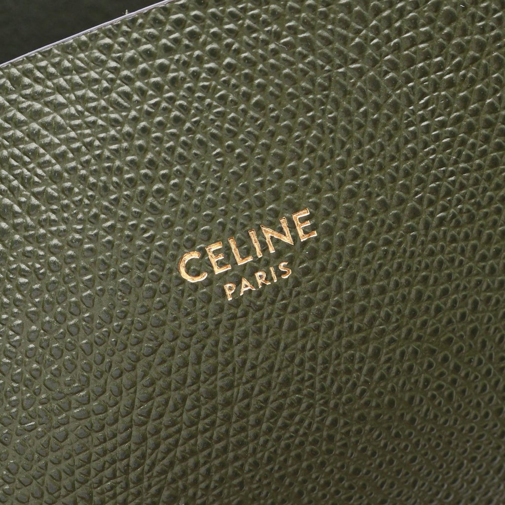 Celine Tote Vertical Small Cabas 2-Way Khaki Leather — view 4