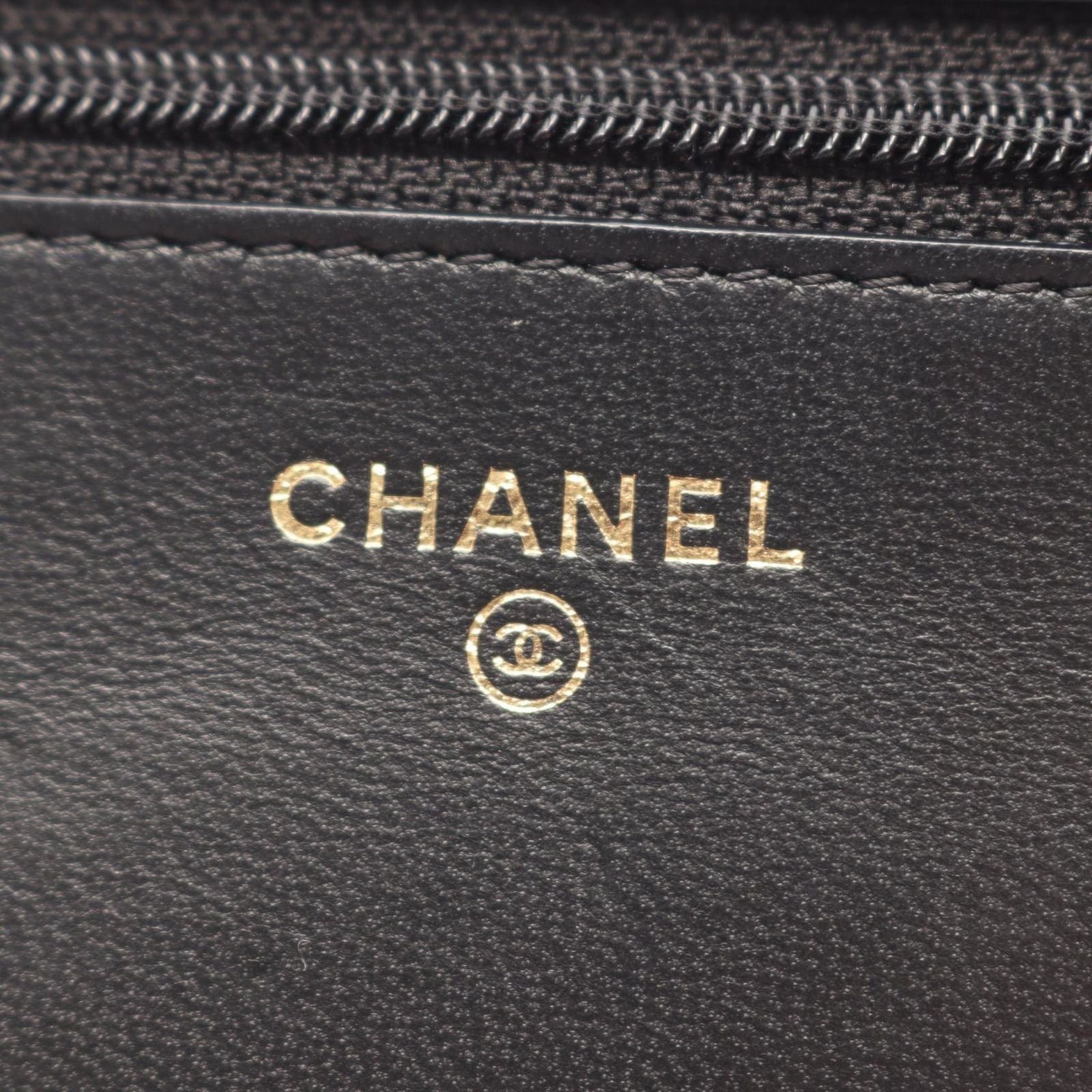 Chanel Shoulder Bag Quilted Black Lambskin Chain Wallet — view 4