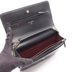 Chanel Shoulder Bag Quilted Black Lambskin Chain Wallet — view 3