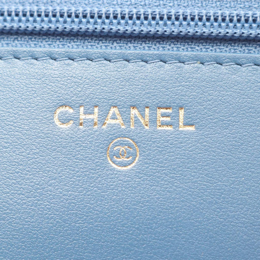 Chanel Shoulder Bag Quilted Denim Blue Chain Wallet — view 4