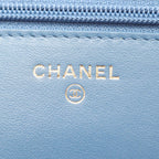 Chanel Shoulder Bag Quilted Denim Blue Chain Wallet — view 4