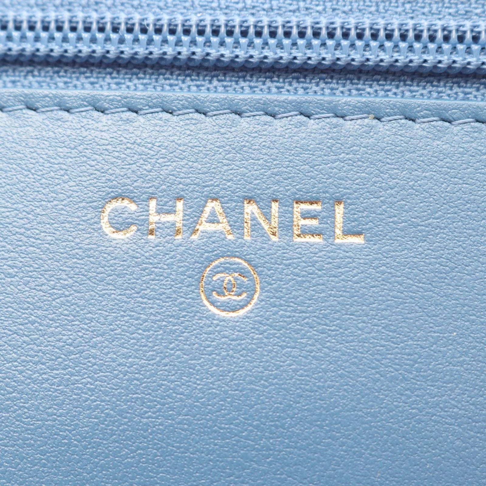 Chanel Shoulder Bag Quilted Denim Blue Chain Wallet — view 4