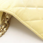 Chanel Shoulder Bag Quilted Gradient Yellow Caviar Leather Chain Wallet — view 7