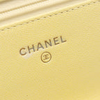 Chanel Shoulder Bag Quilted Gradient Yellow Caviar Leather Chain Wallet — view 4