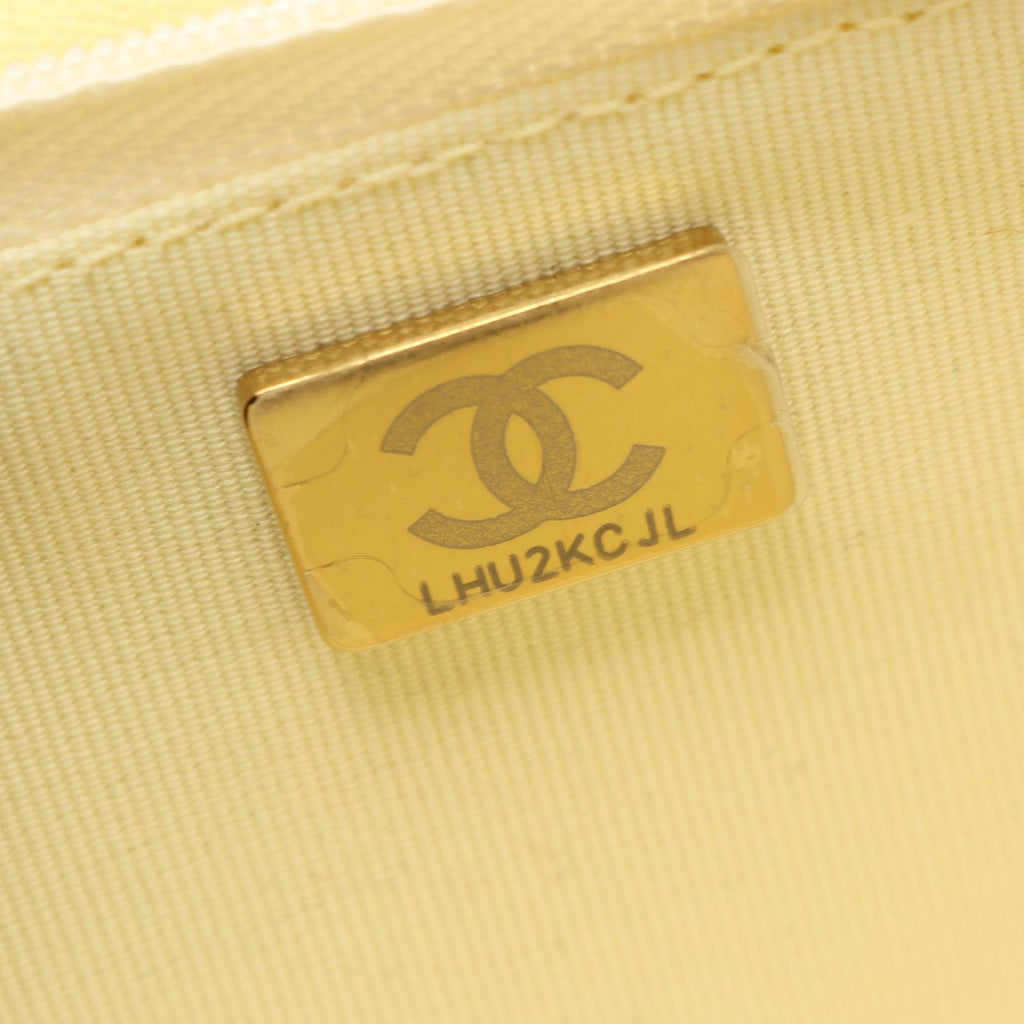 Chanel Shoulder Bag Quilted Gradient Yellow Caviar Leather Chain Wallet — view 5