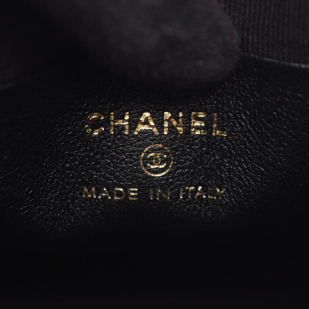 Chanel Shoulder Bag Quilted Drawstring Small Black Lambskin — view 4