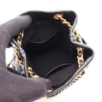 Chanel Shoulder Bag Quilted Drawstring Small Black Lambskin — view 3