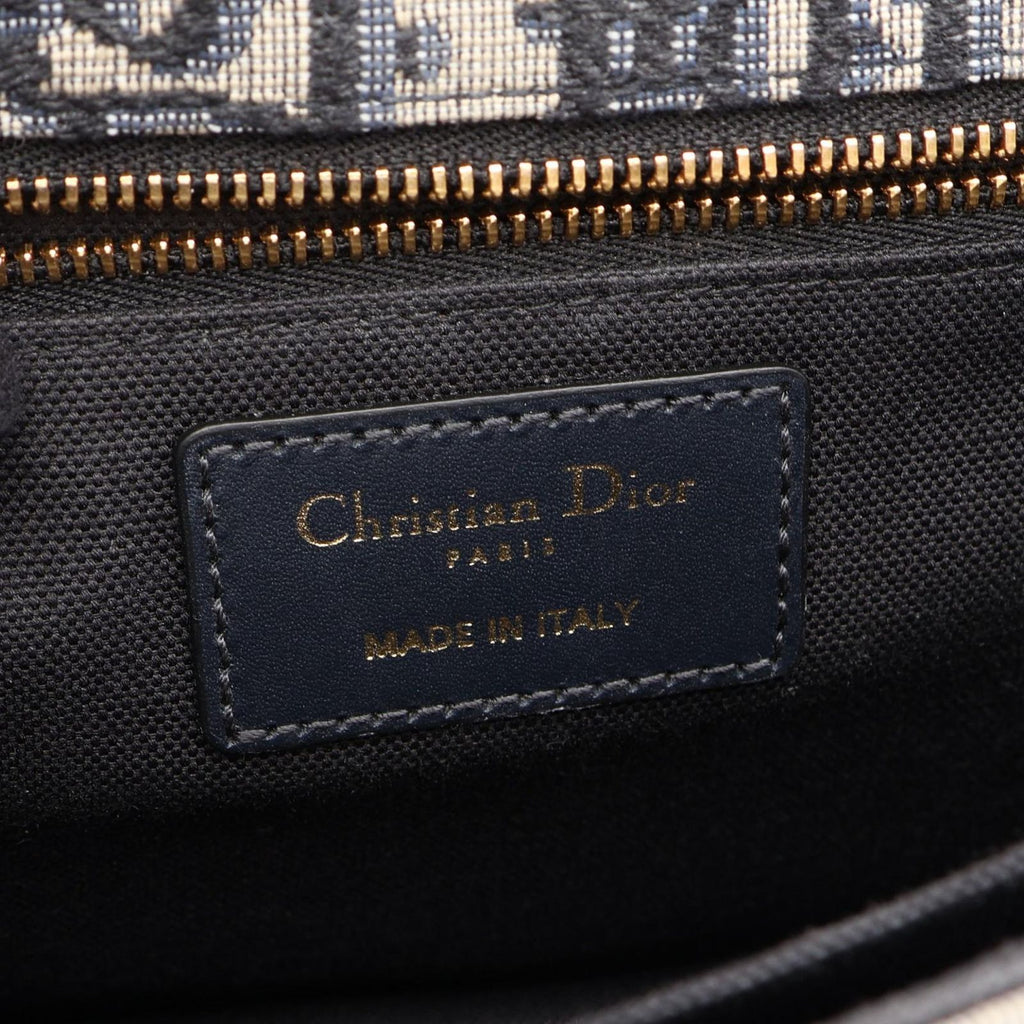 Dior Shoulder Bag 30 Montaigne Oblique Navy Ivory Canvas Leather — view 4