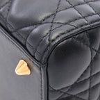 Dior Handbag Lady Dior Cannage 2-Way Black Leather Tote — view 5