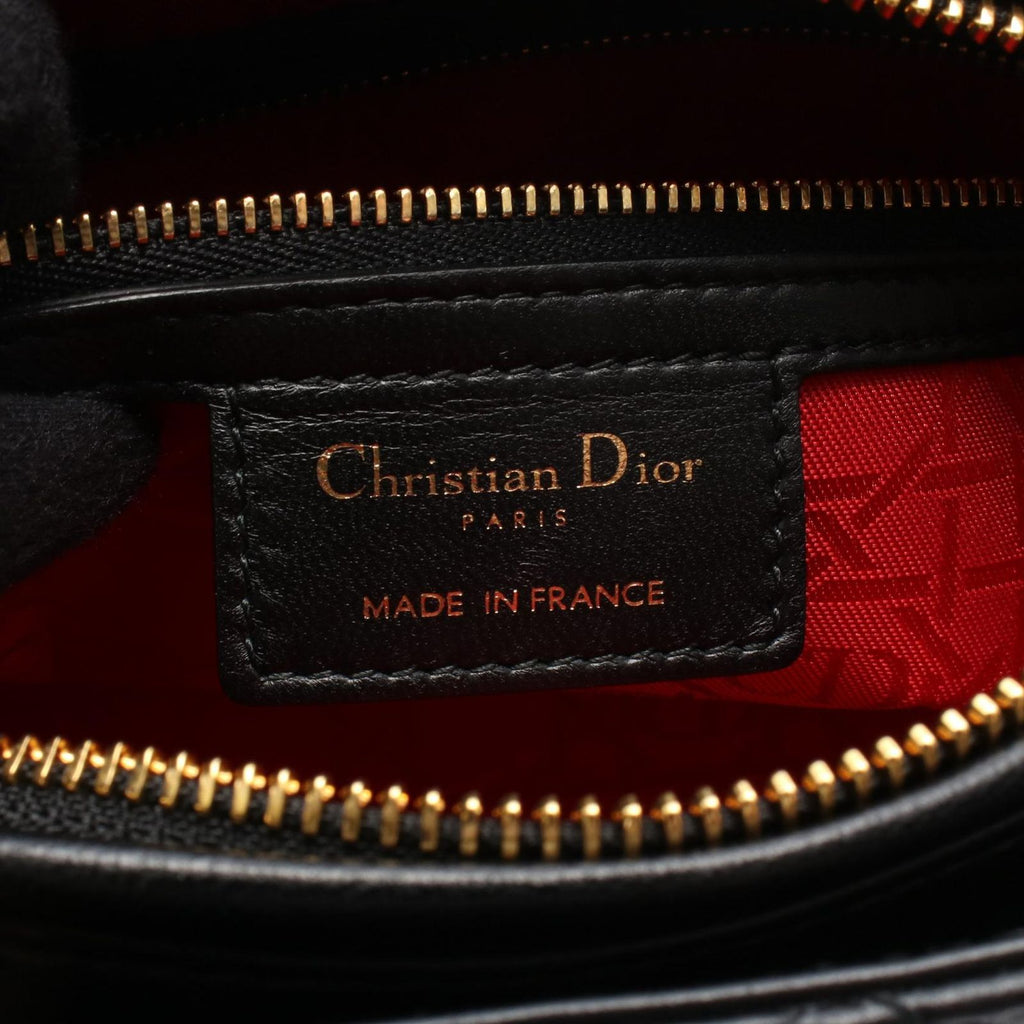 Dior Handbag Lady Dior Cannage 2-Way Black Leather Tote — view 4