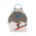 Gucci Backpack Children's GG Supreme Beige Brown Multi Canvas Leather