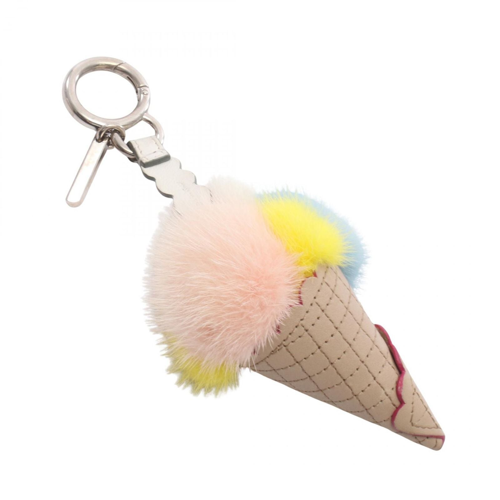 Fendi Charm Ice Cream Beige Multi Leather Fur — view 2