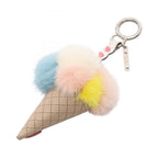 Fendi Charm Ice Cream Beige Multi Leather Fur