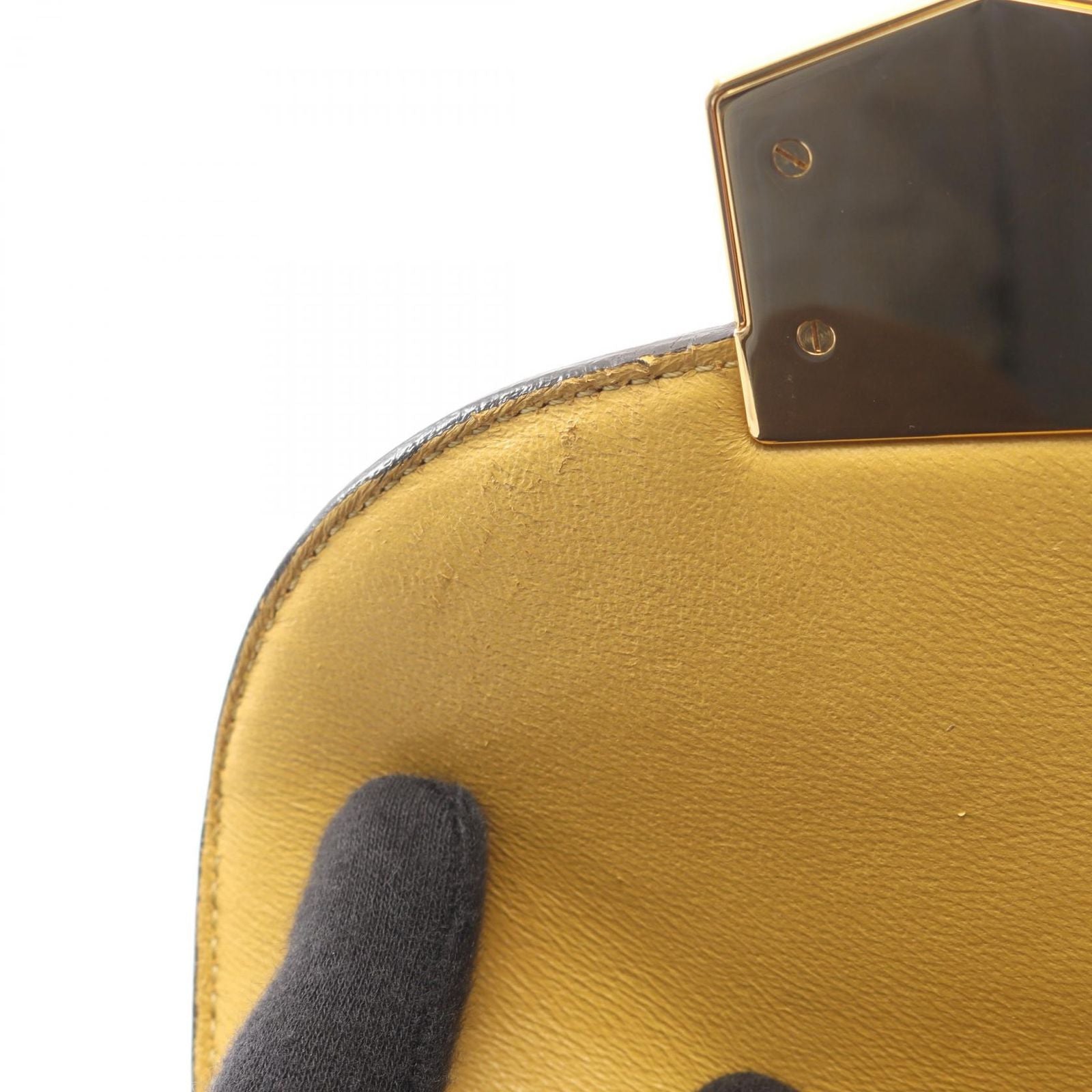 Celine Shoulder Bag Small Trotter Yellow Leather — view 6