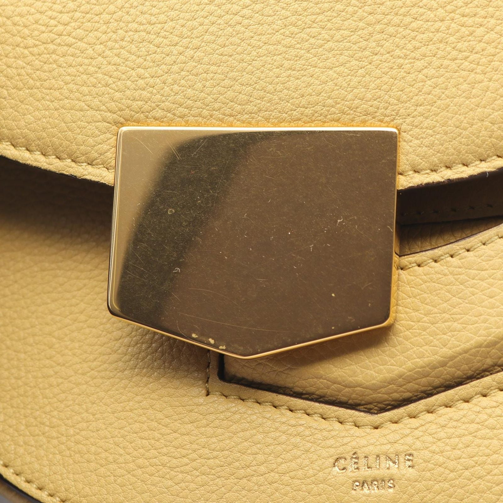 Celine Shoulder Bag Small Trotter Yellow Leather — view 8