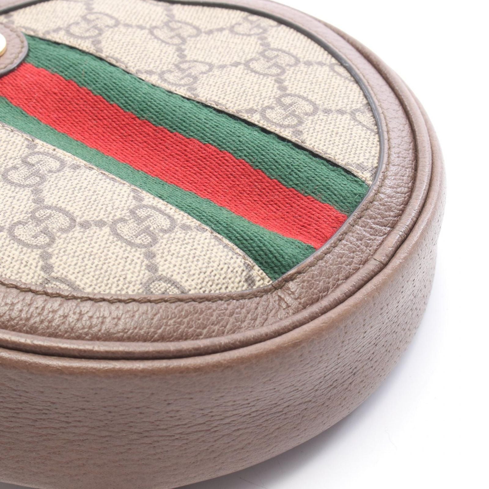 Gucci Backpack Ophidia GG Supreme Beige Brown Green Canvas Leather Mini Round — view 6