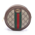 Gucci Backpack Ophidia GG Supreme Beige Brown Green Canvas Leather Mini Round