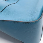 Loewe Handbag Hammock Drawstring Bag Small 2-Way Turquoise Blue Leather — view 6