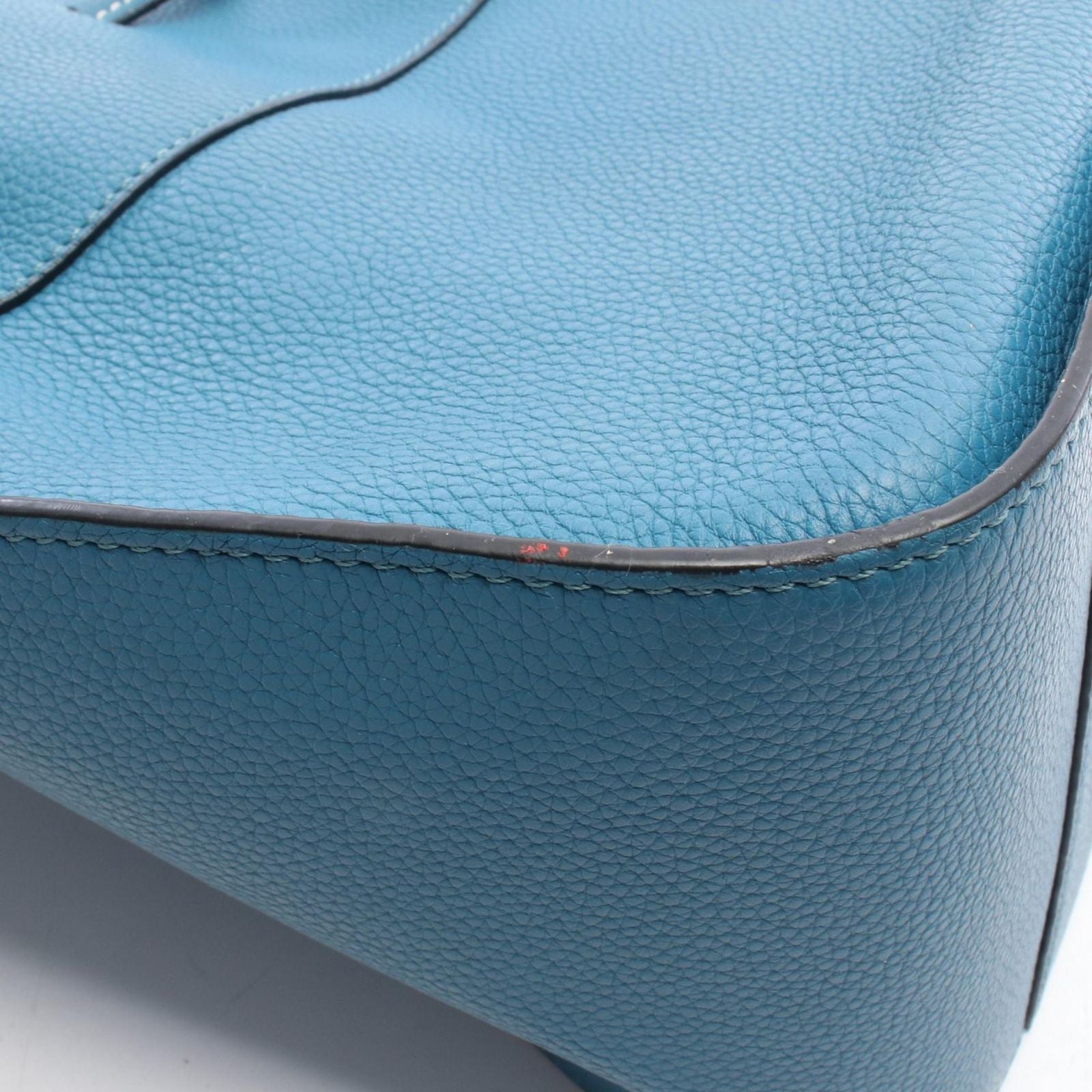 Loewe Handbag Hammock Drawstring Bag Small 2-Way Turquoise Blue Leather — view 6