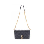 Saint Laurent Paris Shoulder Bag Becky Black Leather Chain Wallet