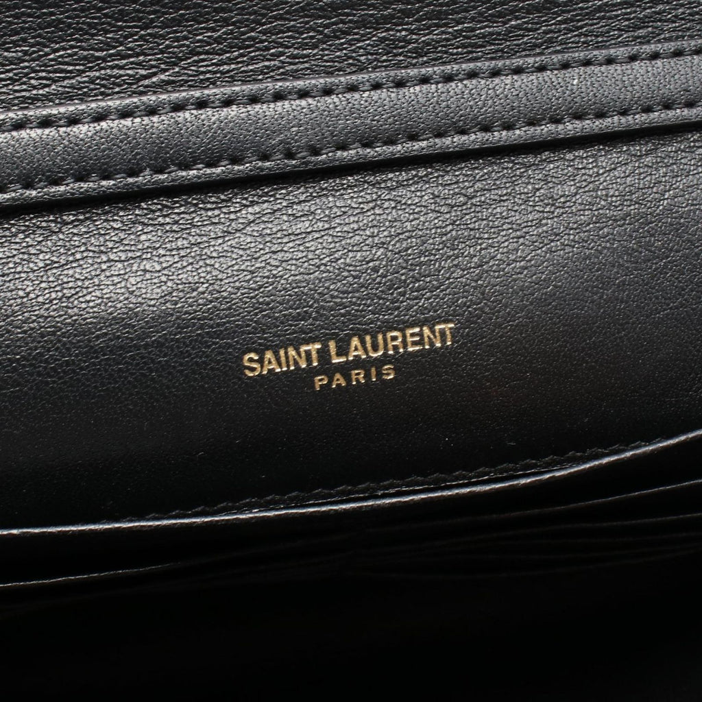 Saint Laurent Paris Shoulder Bag Becky Black Leather Chain Wallet — view 4