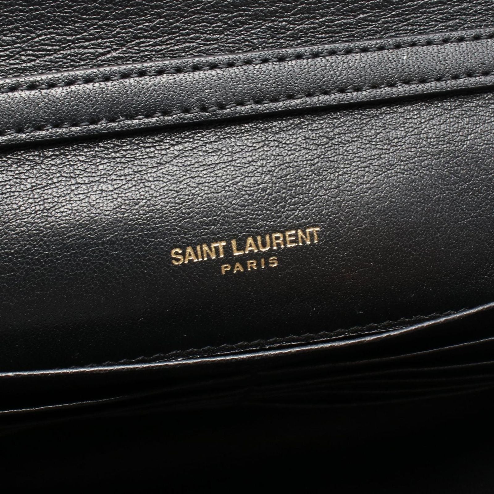 Saint Laurent Paris Shoulder Bag Becky Black Leather Chain Wallet — view 4